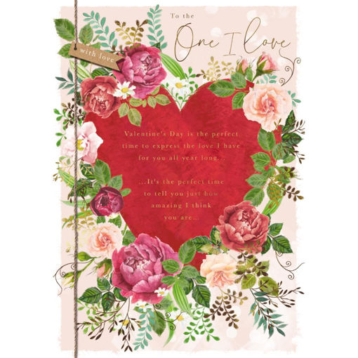 Picture of TO THE ONE I LOVE VALENTINE CARD WITH LOVE